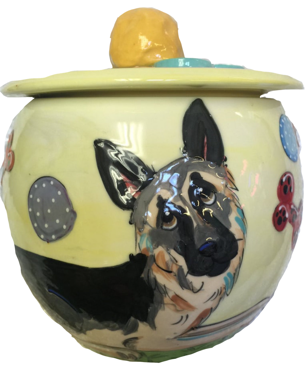 Personalized Ceramic Treat Jar Faux Paw Productions