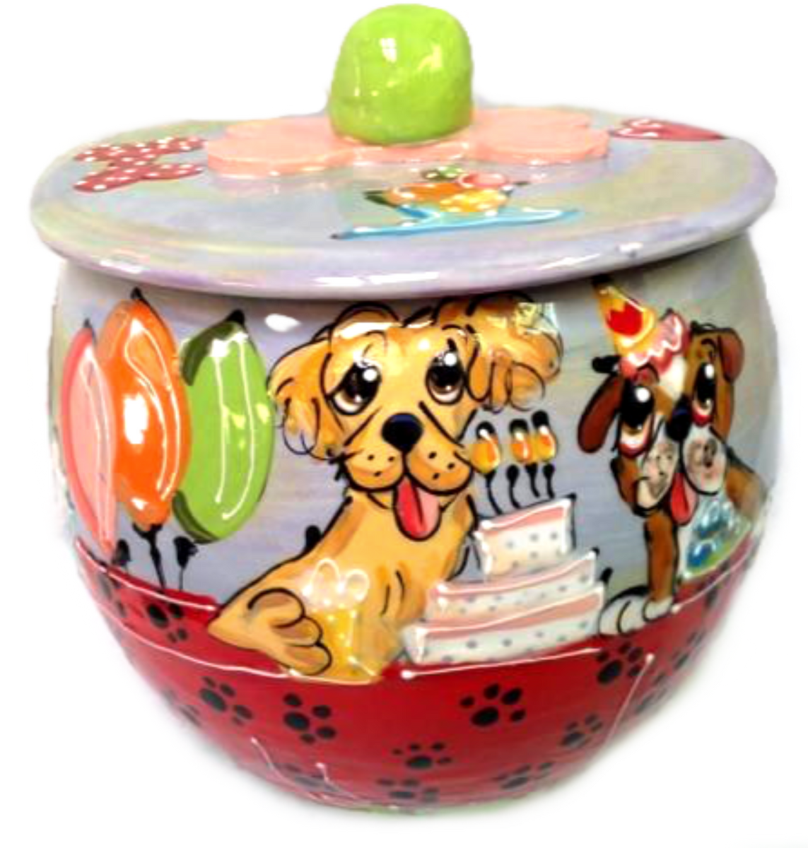 Bulldog and Golden Retriever Treat Jar Faux Paw Productions