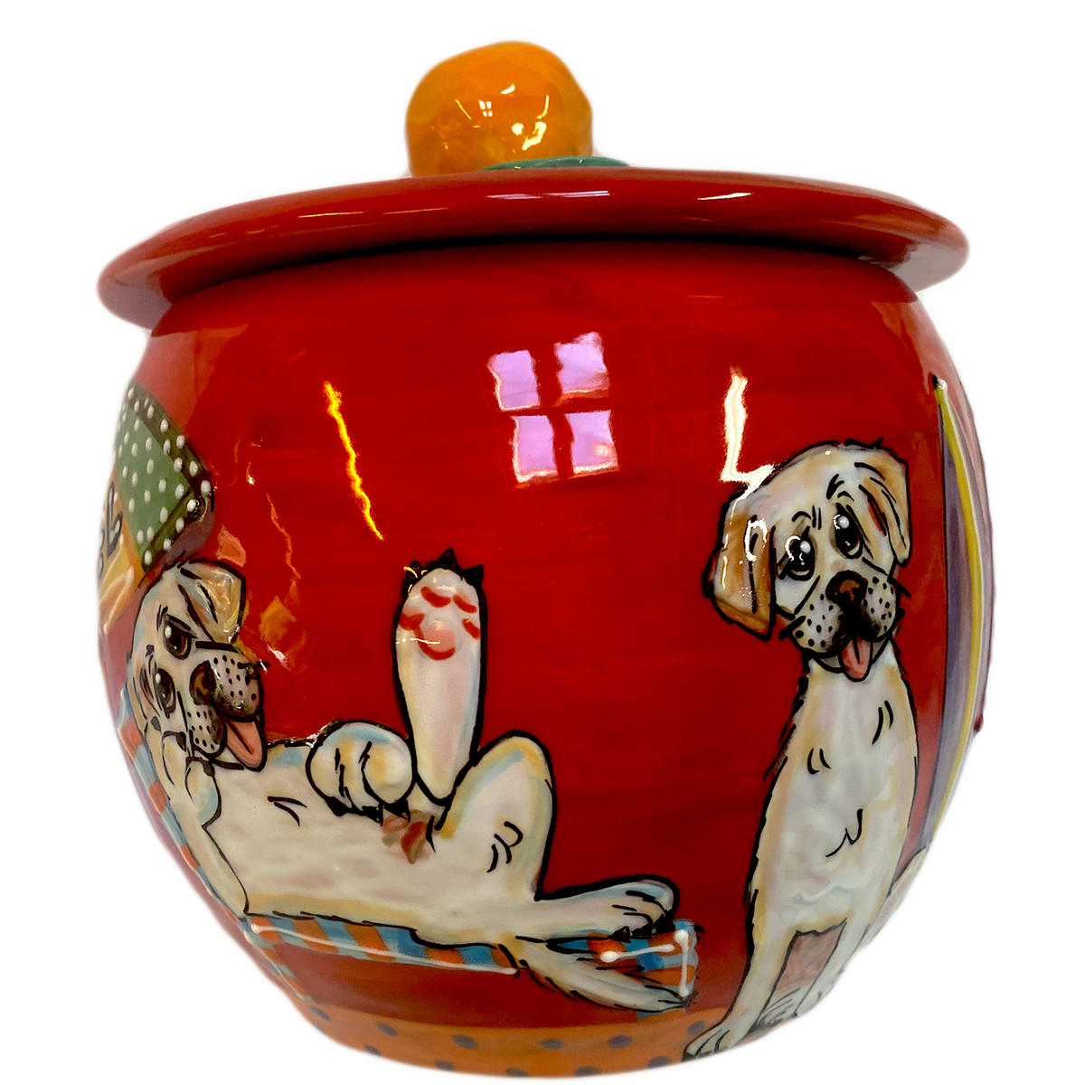 Custom Personalized Yellow Labrador Treat Jar Debby Carman Faux Paw