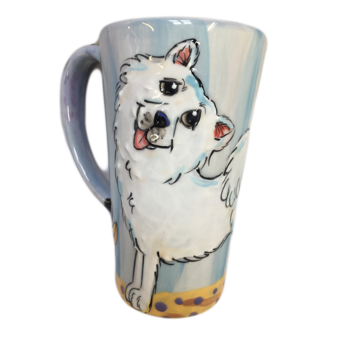 Samoyed Dog Trophy Tall Latte Dog Mug Faux Paw Productions