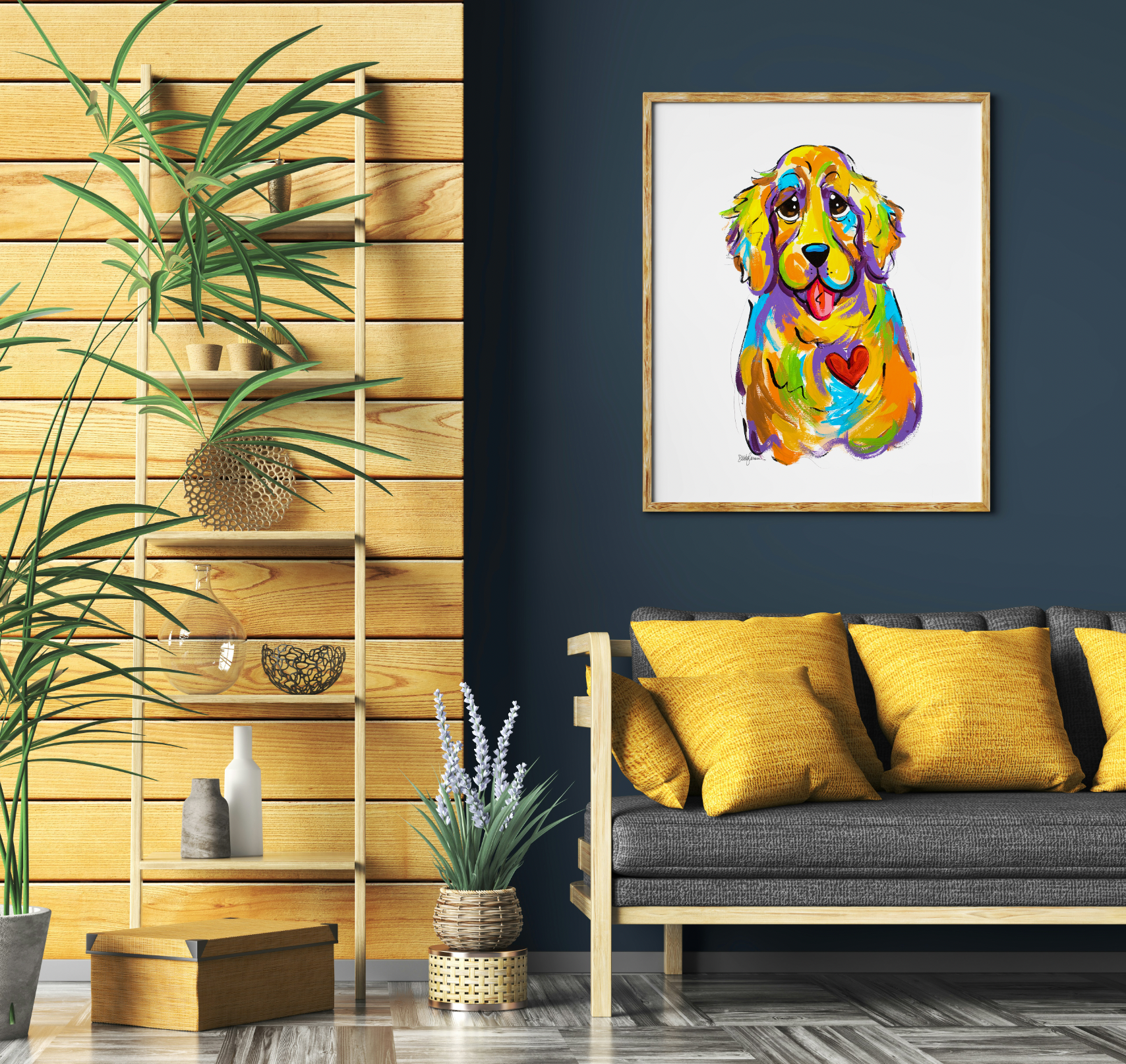 Whimsical Canvas Dog Paintings – Playful Pet Wall Décor