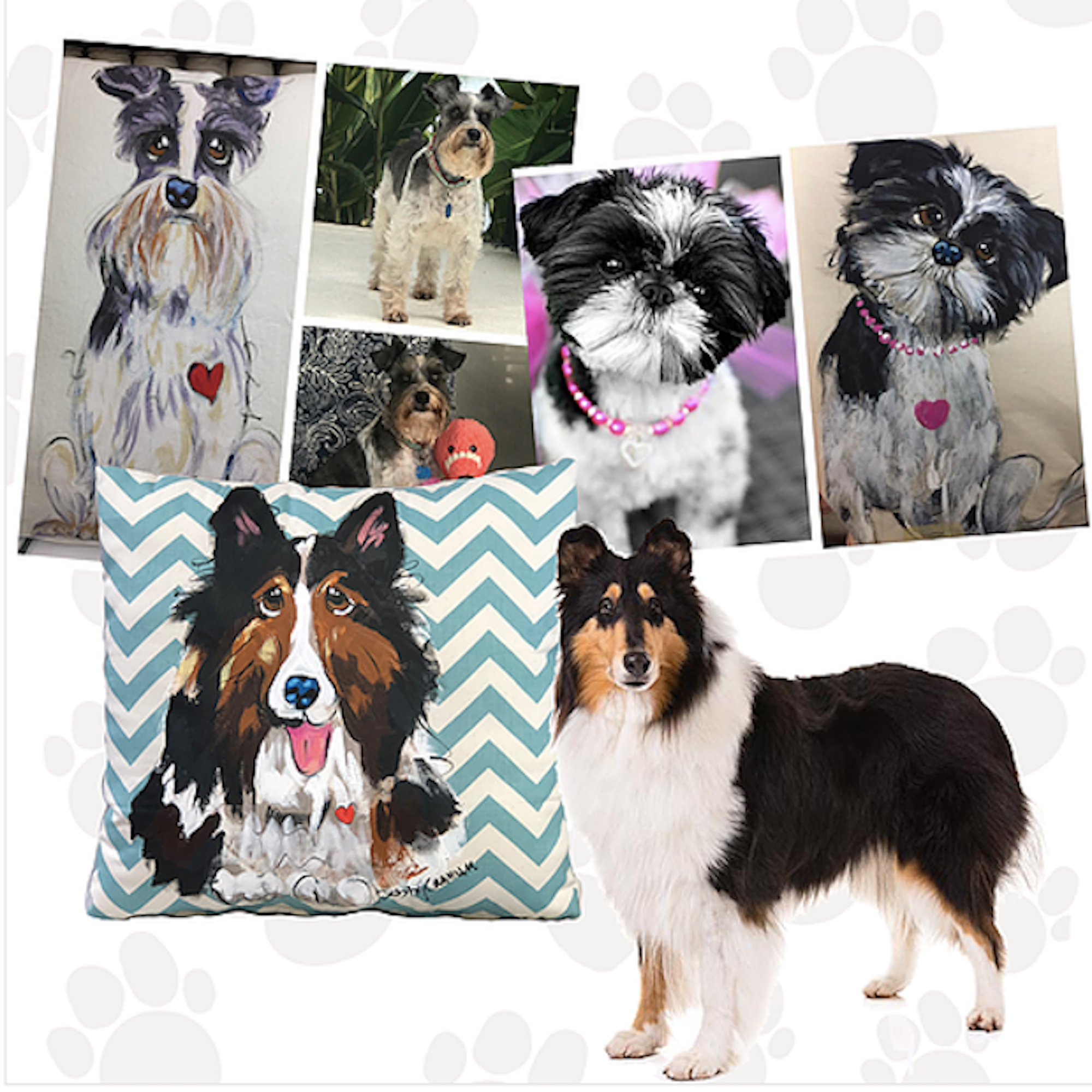 *Decorative Hand-Painted Pillows