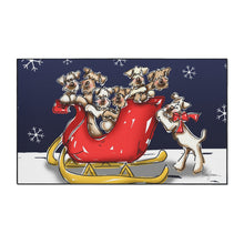Wheaten Terrier Sleigh Bells 'n Snow Paws Holiday Door Mat