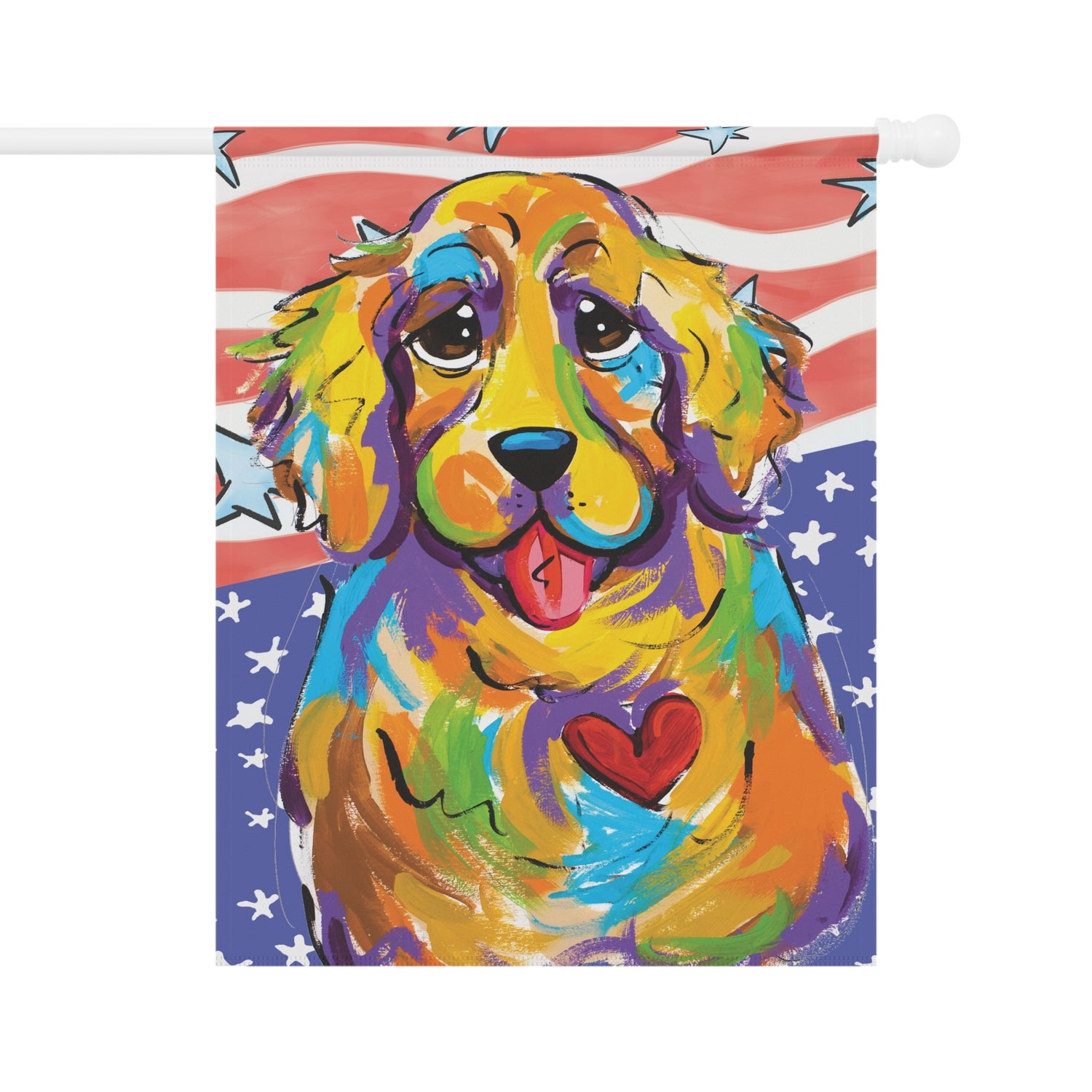 Patriotic Pup House and Garden Banner