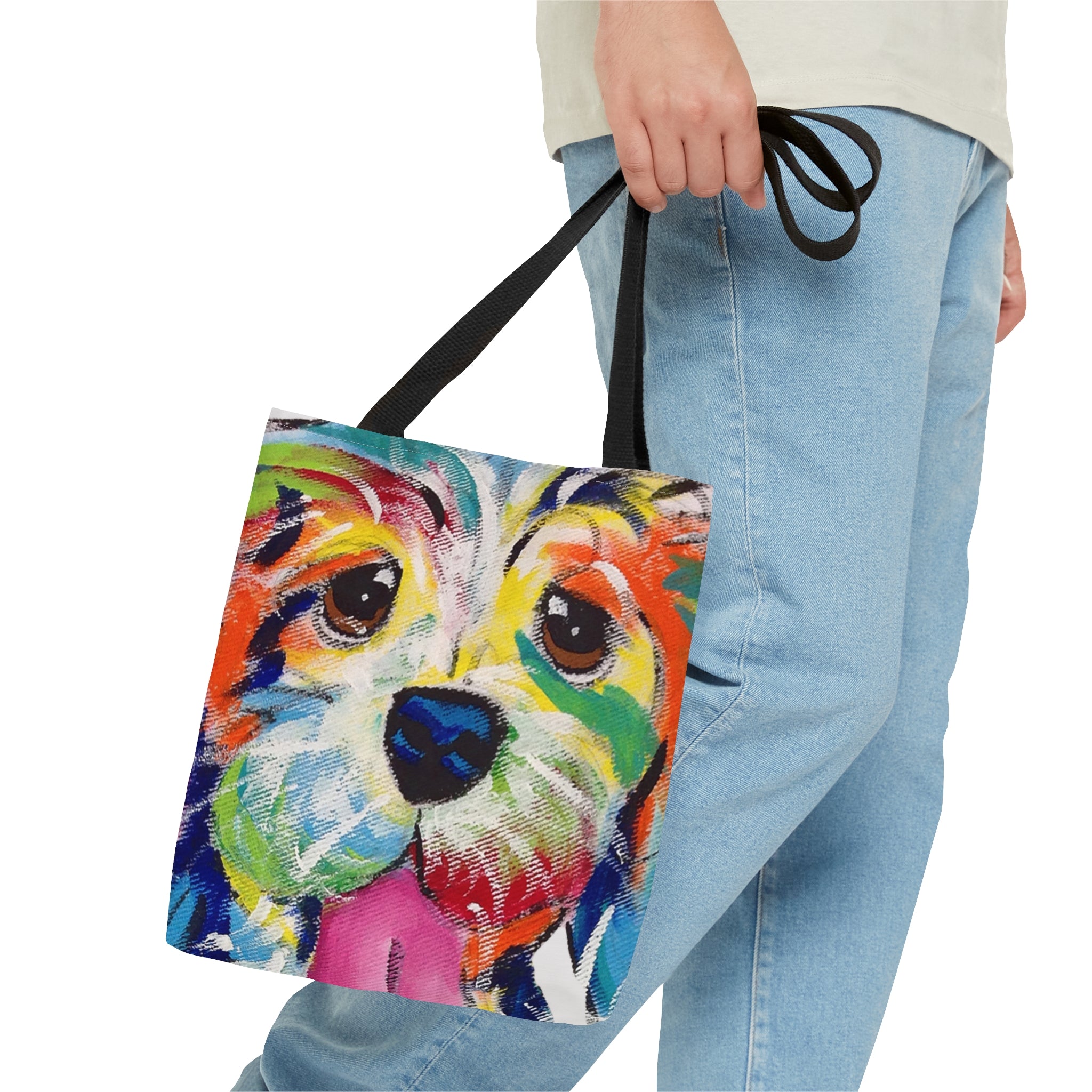 Happy Dog Face Tote Bag