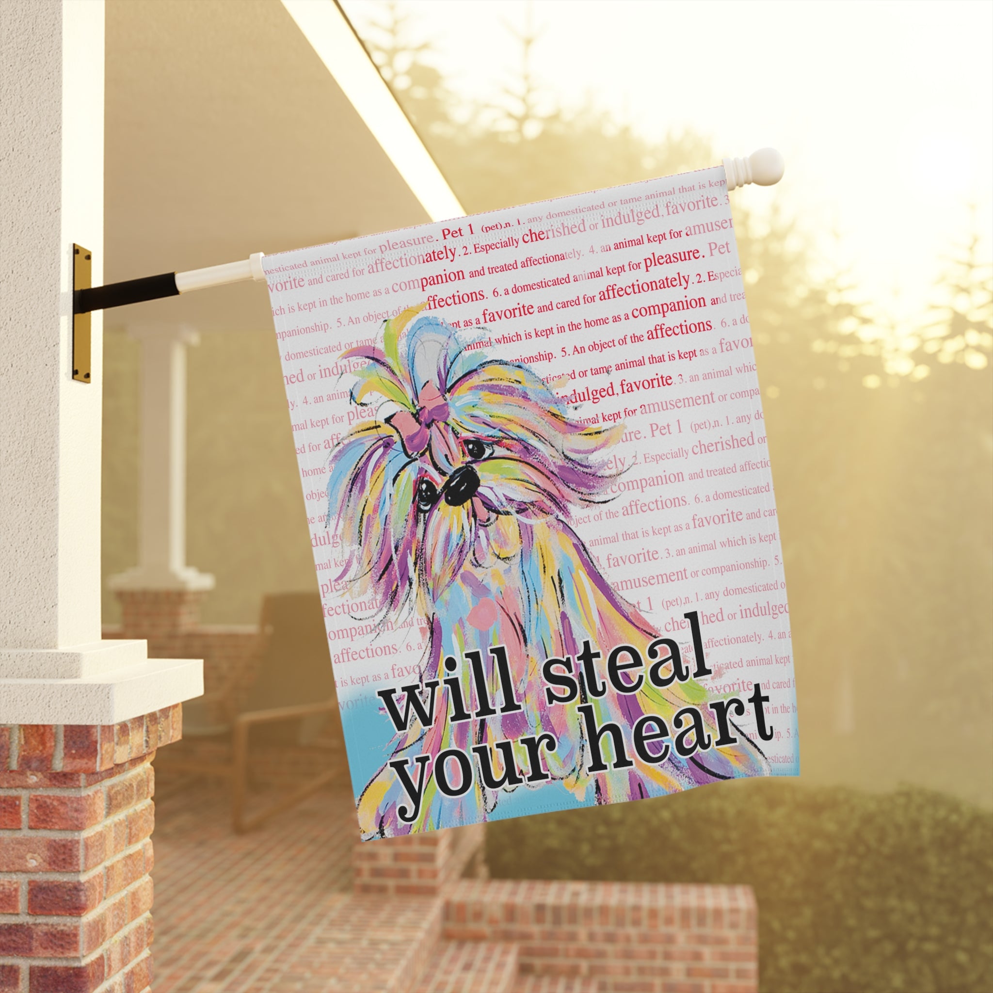 Heart Thief Canine Garden Flag and House Banner