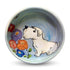 Sky blue hand-painted ceramic Sealyham Terrier bowl with colorful flowers by Debby Carman, food safe, microwave and dishwasher safe, uniquely designed for pet lovers, available at FauxPaw.com