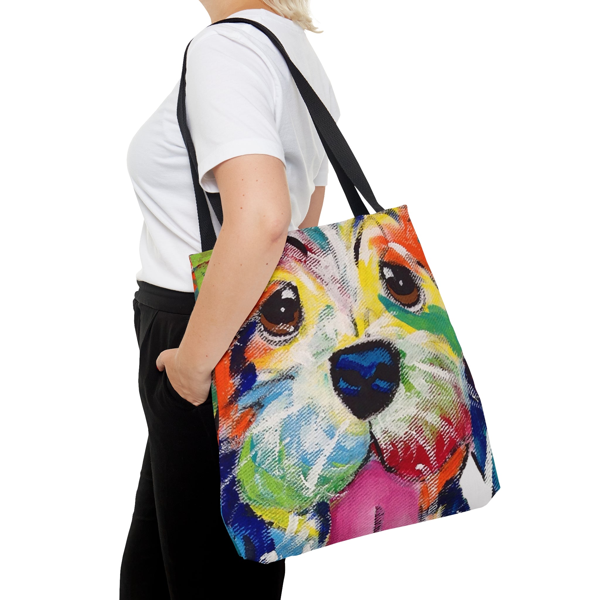 Happy Dog Face Tote Bag