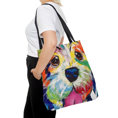 Happy Dog Face Tote Bag