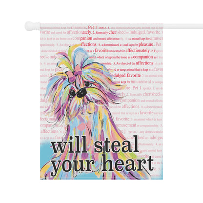 Heart Thief Canine Garden Flag and House Banner