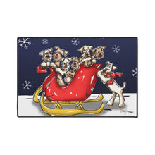 Wheaten Terrier Sleigh Bells 'n Snow Paws Holiday Door Mat