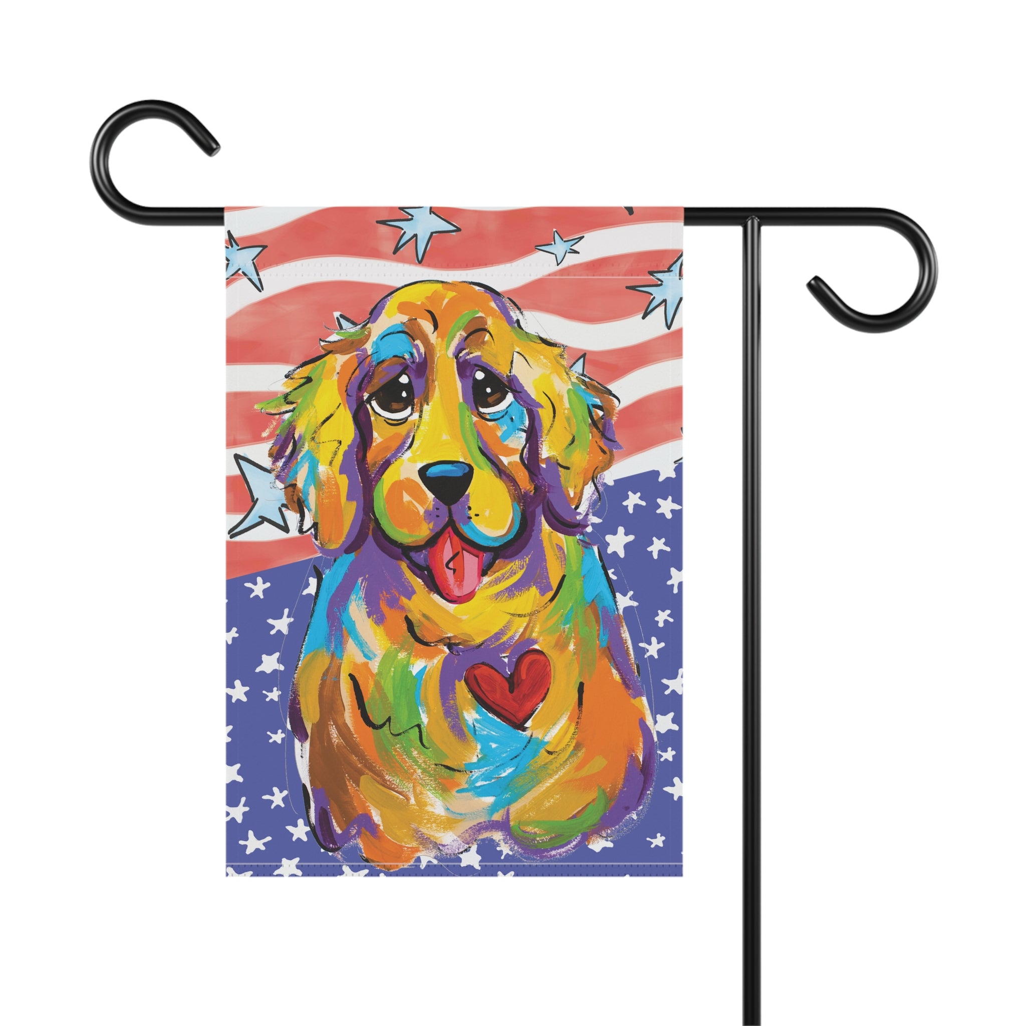 Patriotic Pup House and Garden Banner