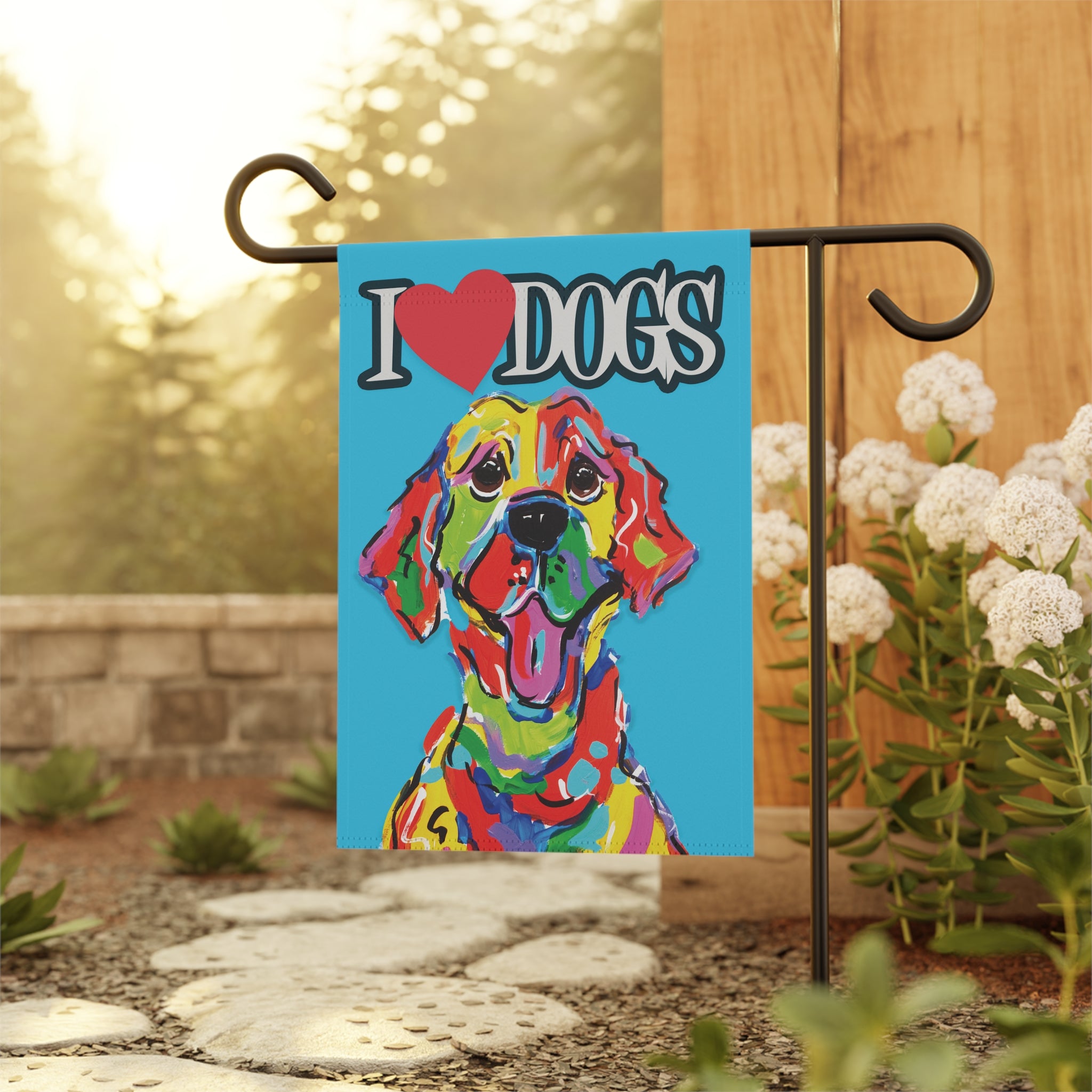 I HEART DOGS Double-Sided Garden Banner - Available in Two Sizes