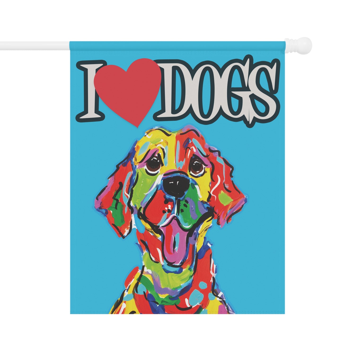 I HEART DOGS Double-Sided Garden Banner - Available in Two Sizes