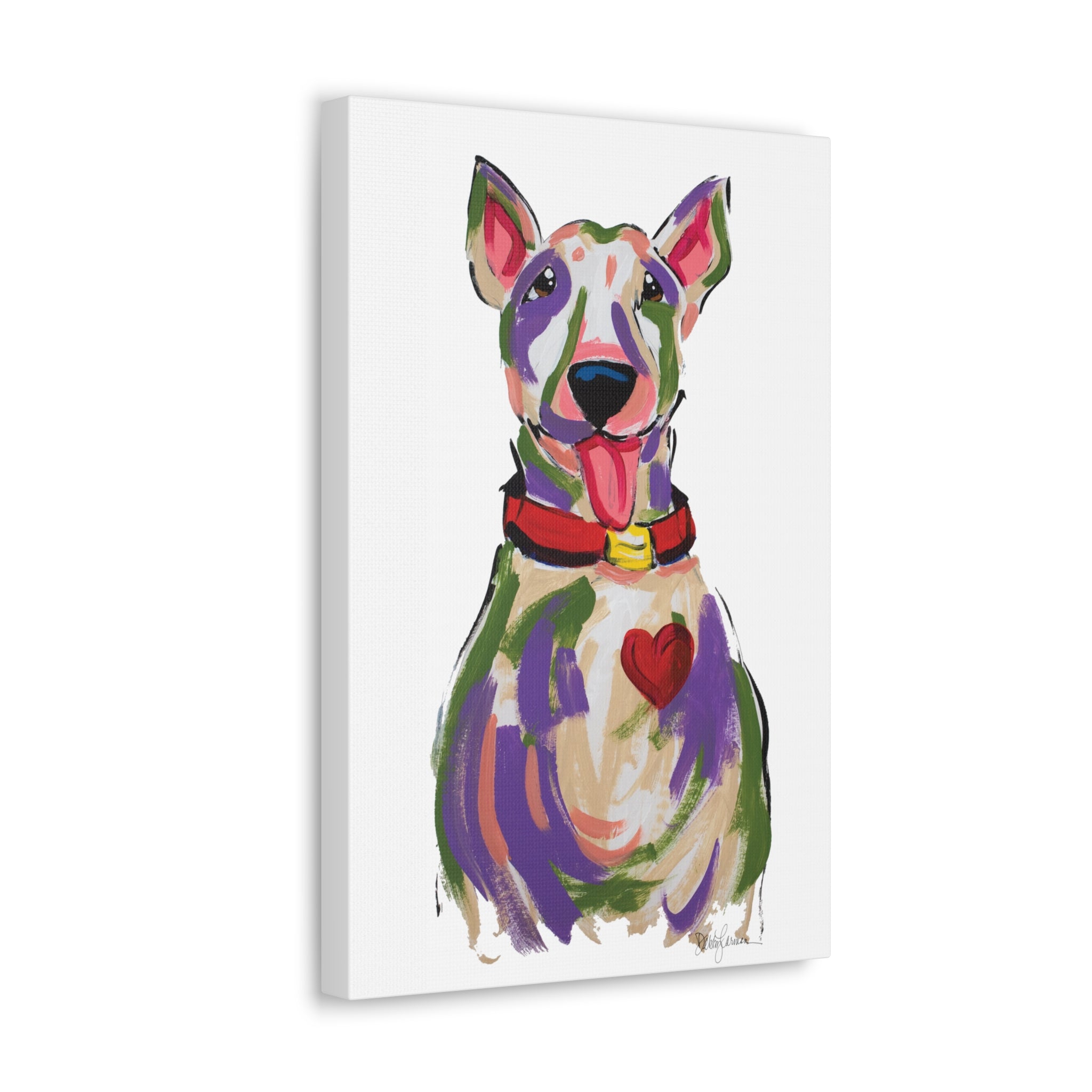 &quot;Spud&quot; Bull Terrier Love Dog by Debby Carman