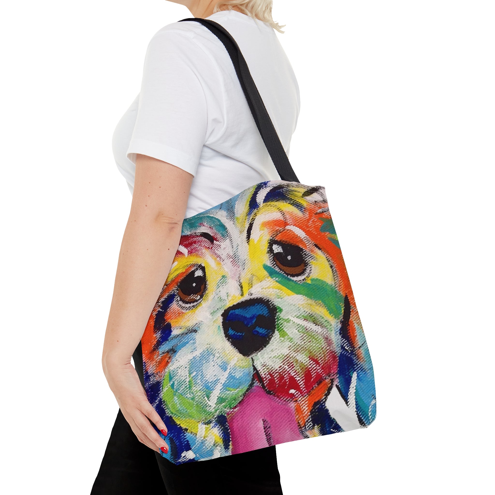 Happy Dog Face Tote Bag