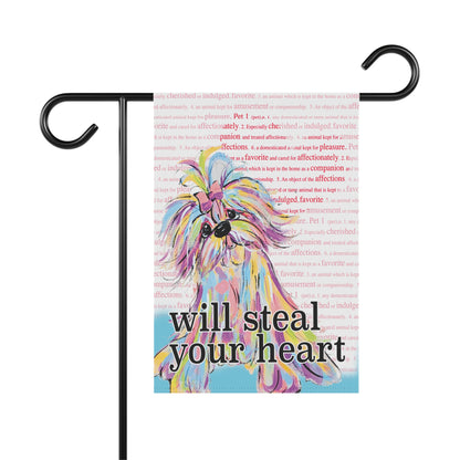 Heart Thief Canine Garden Flag and House Banner