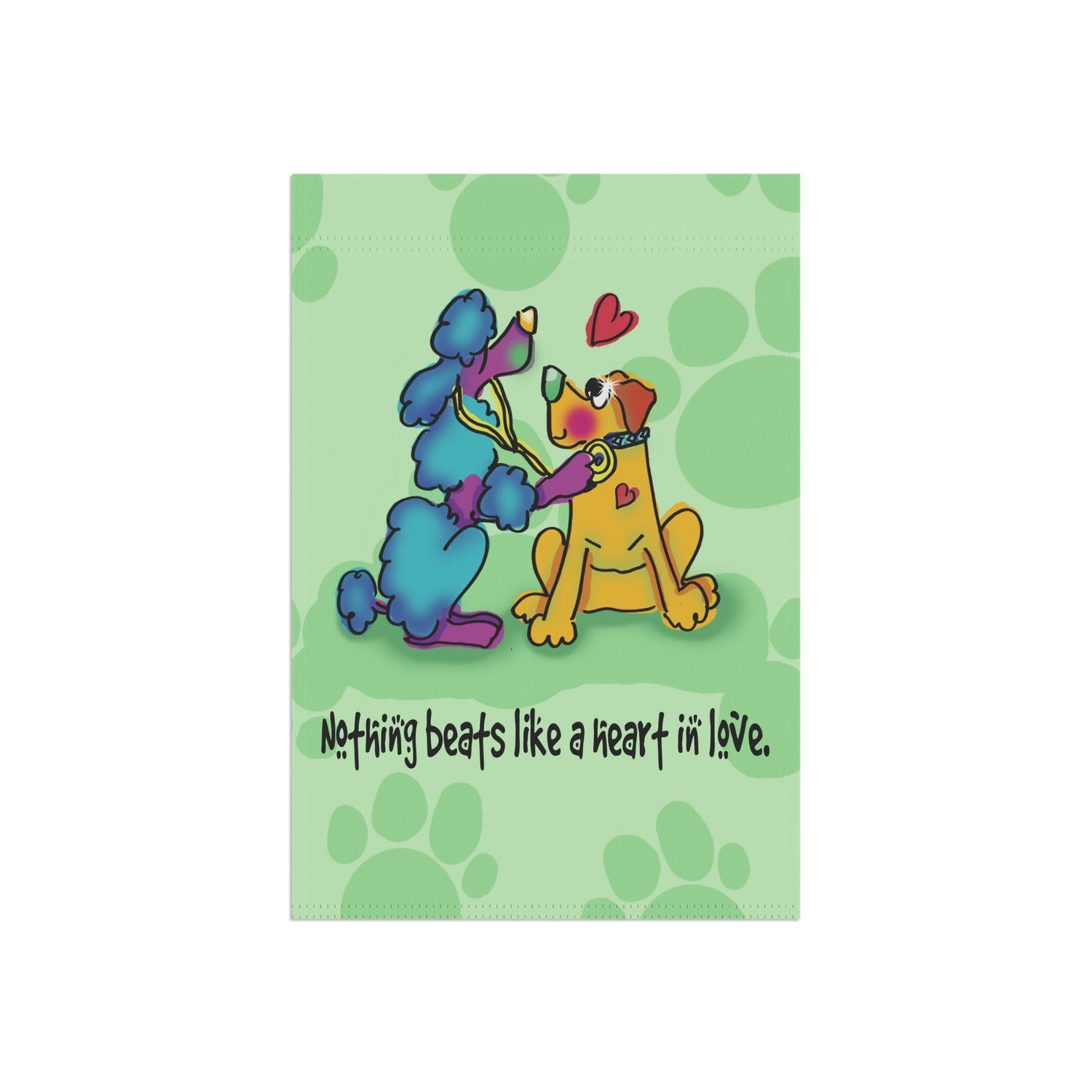 Woofy Whimsy Heart Double-Sided Garden Flag and House Banner