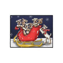 Wheaten Terrier Sleigh Bells 'n Snow Paws Holiday Door Mat