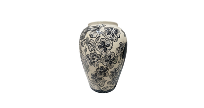 Black and White flowers with dogs