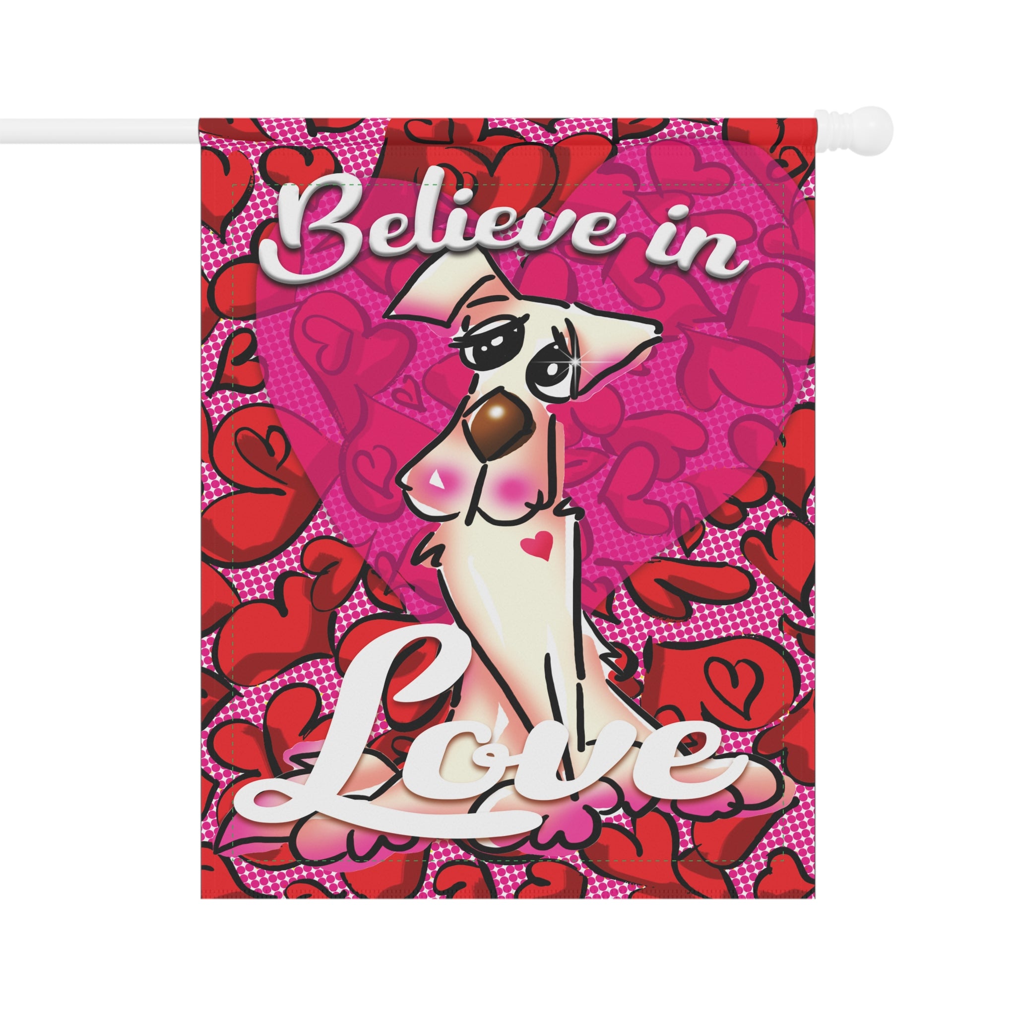 &quot;Believe in Love&quot; Heartful Pet Garden Flag and House Banner