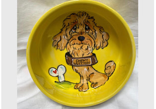 Chewyton Golden Doodle Ceramic Dog Bowl
