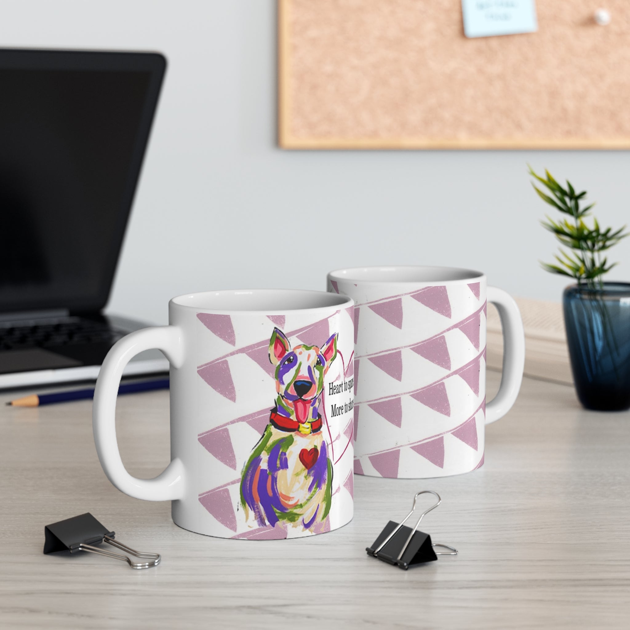 Whimsical Heartful Pup Coffee Mug