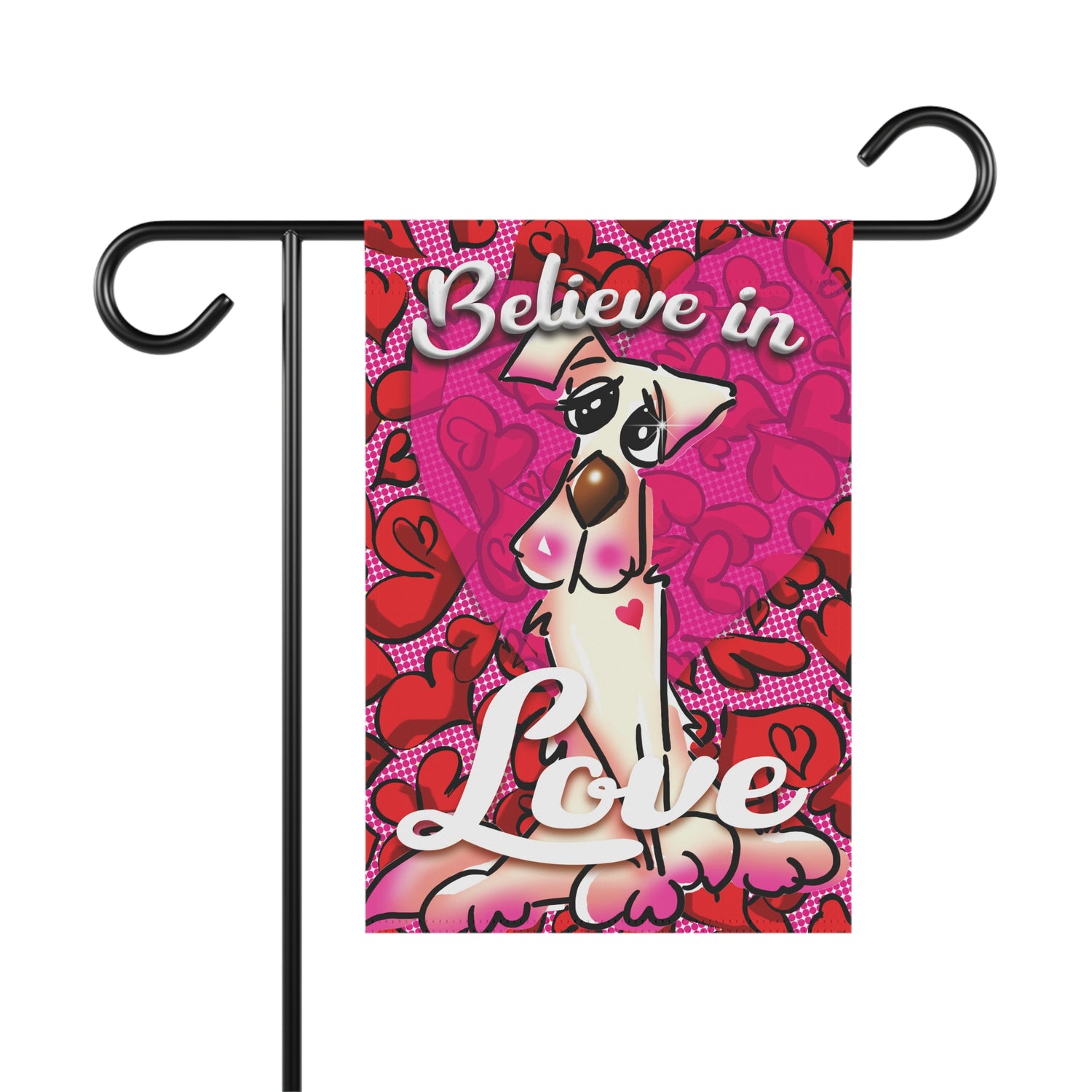 &quot;Believe in Love&quot; Heartful Pet Garden Flag and House Banner