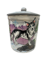 Siberian Husky Treat Jar in the mountains