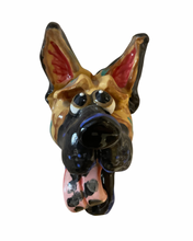 Hand sculpted dog face: German Shepherd