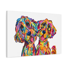 Doodle Love, Vibrant Multi-color dog painting by Debby Carman