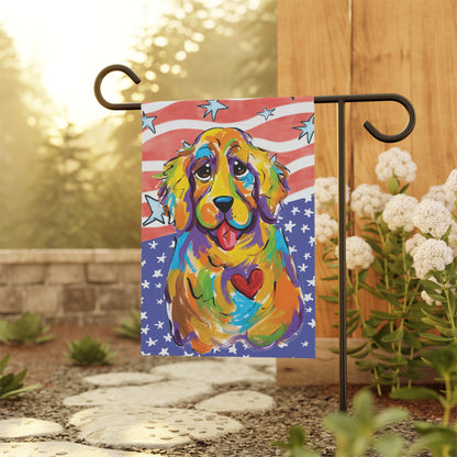 Patriotic Pup House and Garden Banner