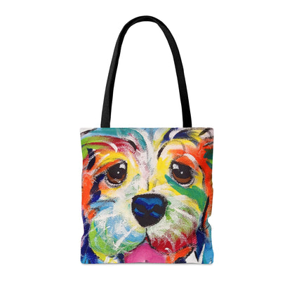 Happy Dog Face Tote Bag