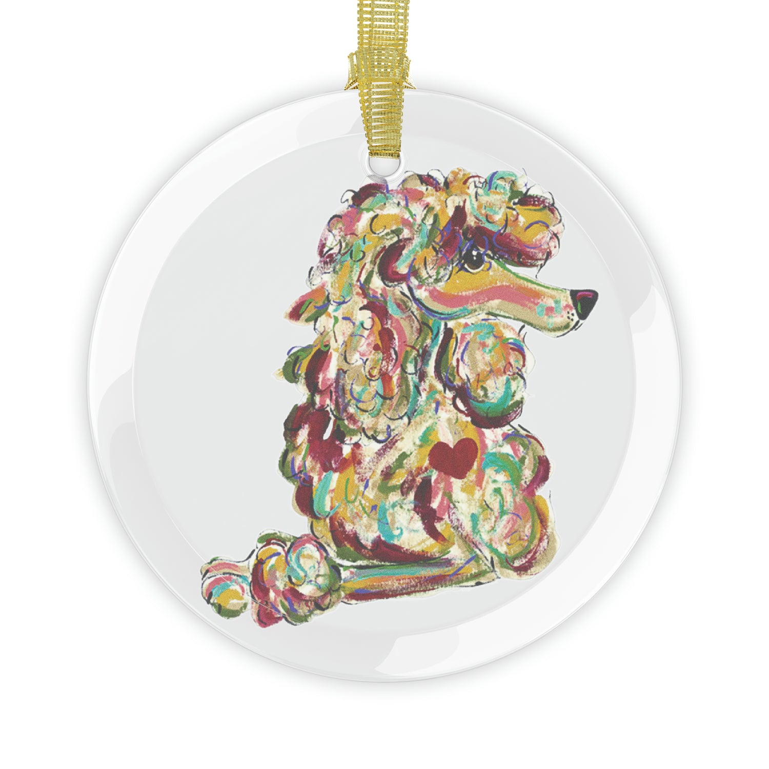 Poodle Glass Ornaments