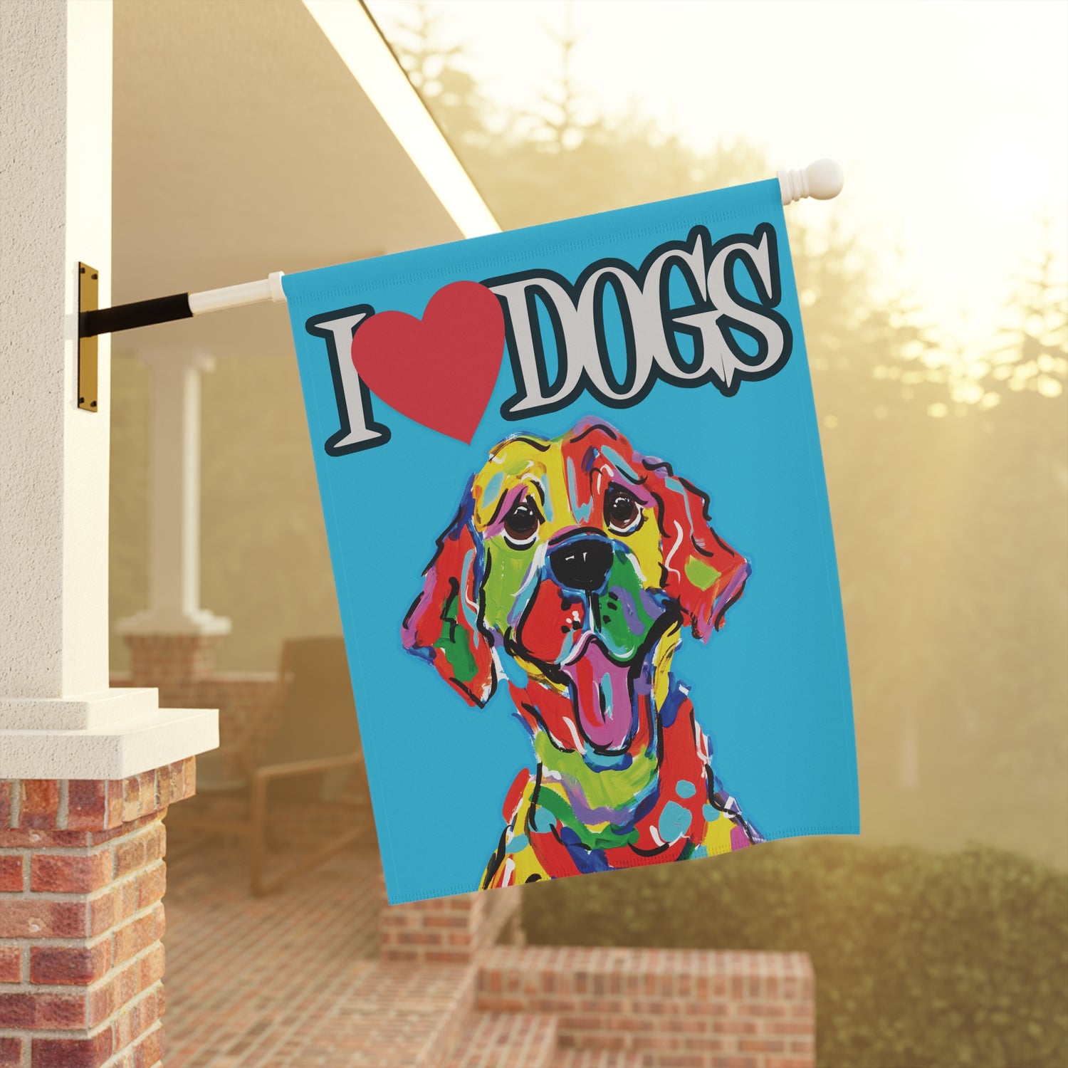 I HEART DOGS Double-Sided Garden Banner - Available in Two Sizes