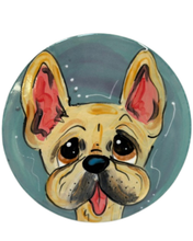 Maltese and Bichon  Ceramic Circle Face plaque
