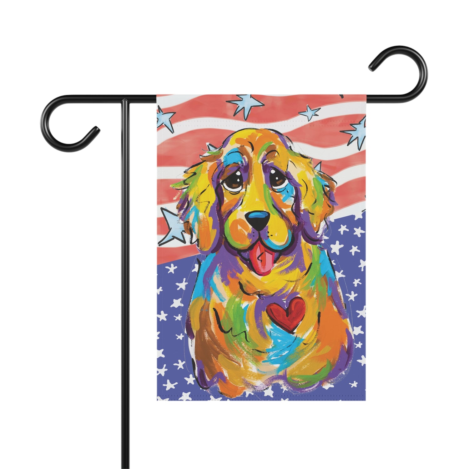 Patriotic Pup House and Garden Banner