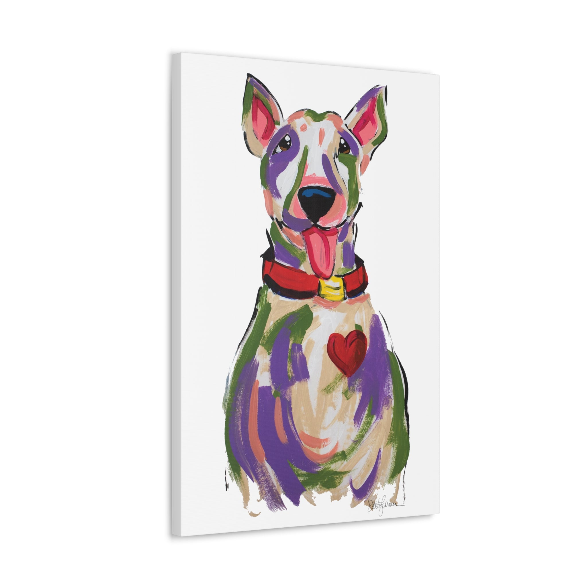 &quot;Spud&quot; Bull Terrier Love Dog by Debby Carman