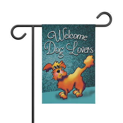 &quot;Welcome Dog Lovers&quot; Garden Banner