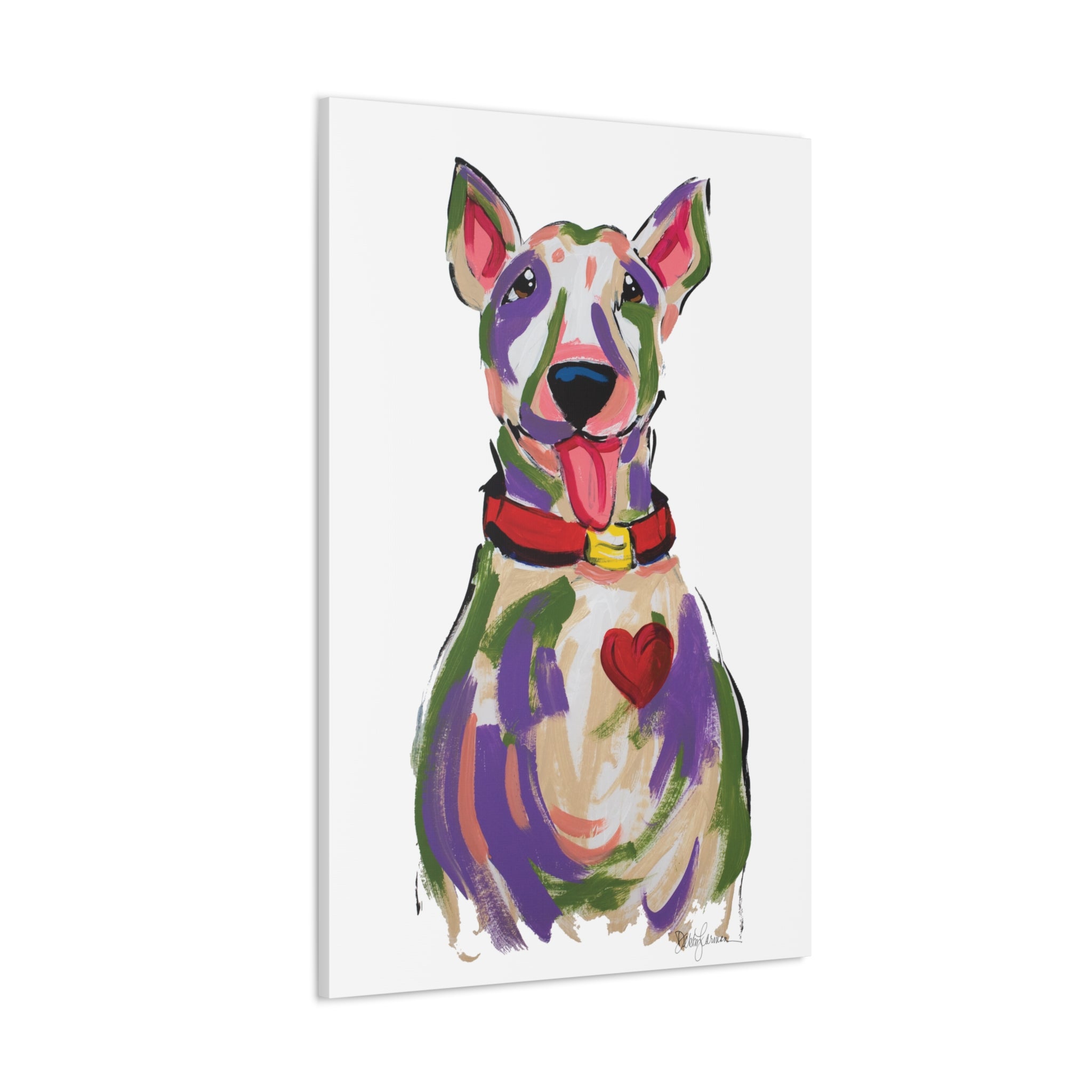 &quot;Spud&quot; Bull Terrier Love Dog by Debby Carman