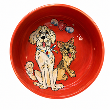 Golden Doodle Dog and Yorkie friends