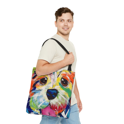 Happy Dog Face Tote Bag