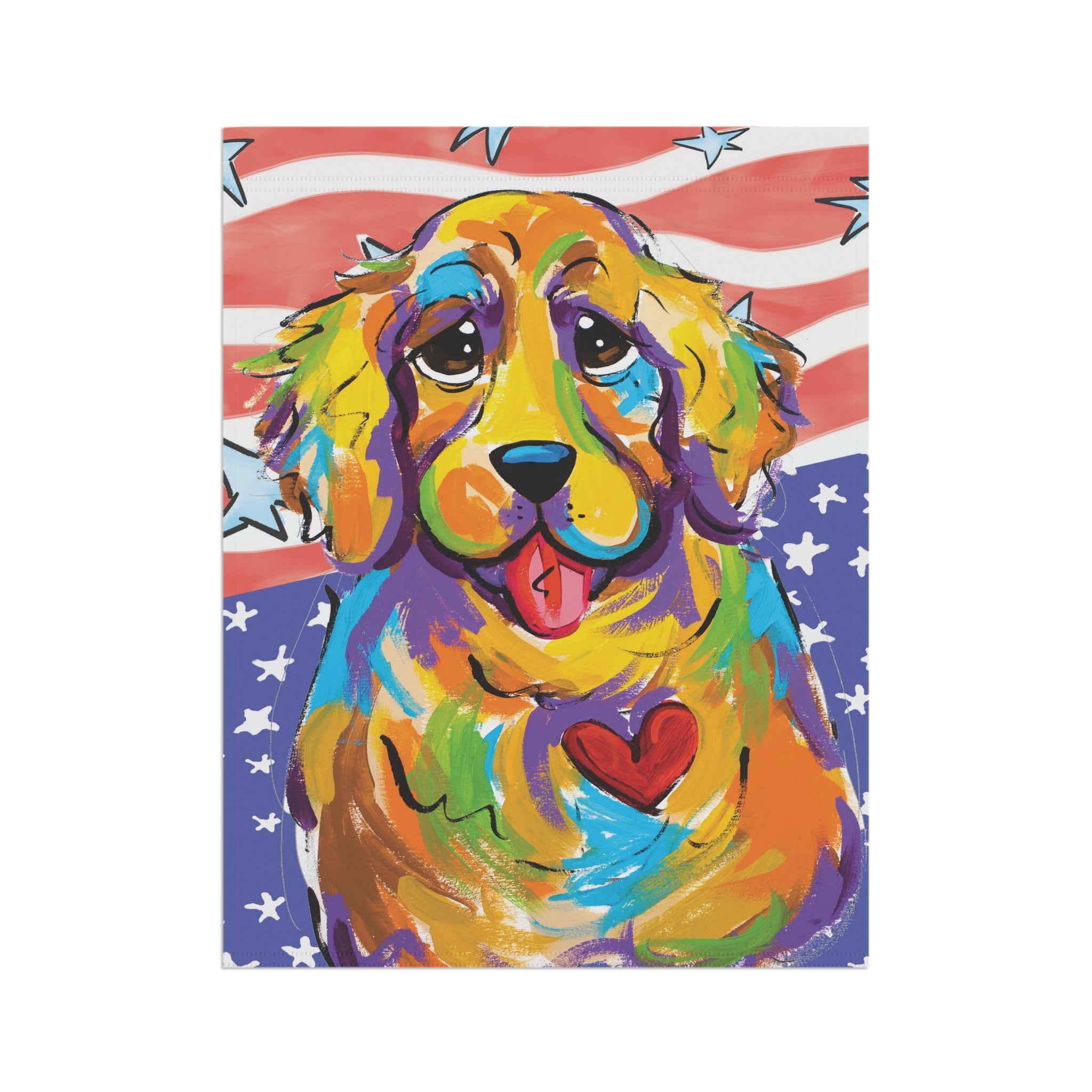 Patriotic Pup House and Garden Banner