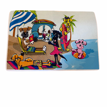 Cabana Paws sunbathing Pet Food Mat