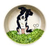 Hand-painted ceramic bowl with a playful Border Collie sitting in a lush green meadow, part of the "Countryside Canine" Collection at FauxPaw.com, ideal for adding a splash of countryside charm to your pet&