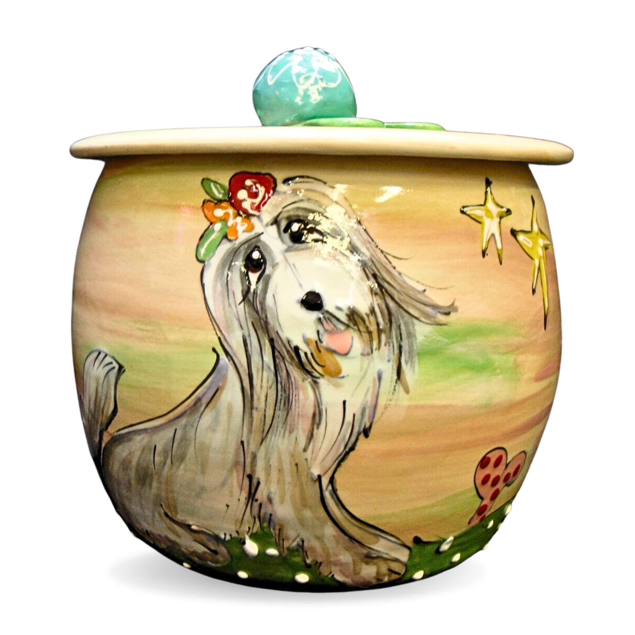 Bearded Collie Treat Jar