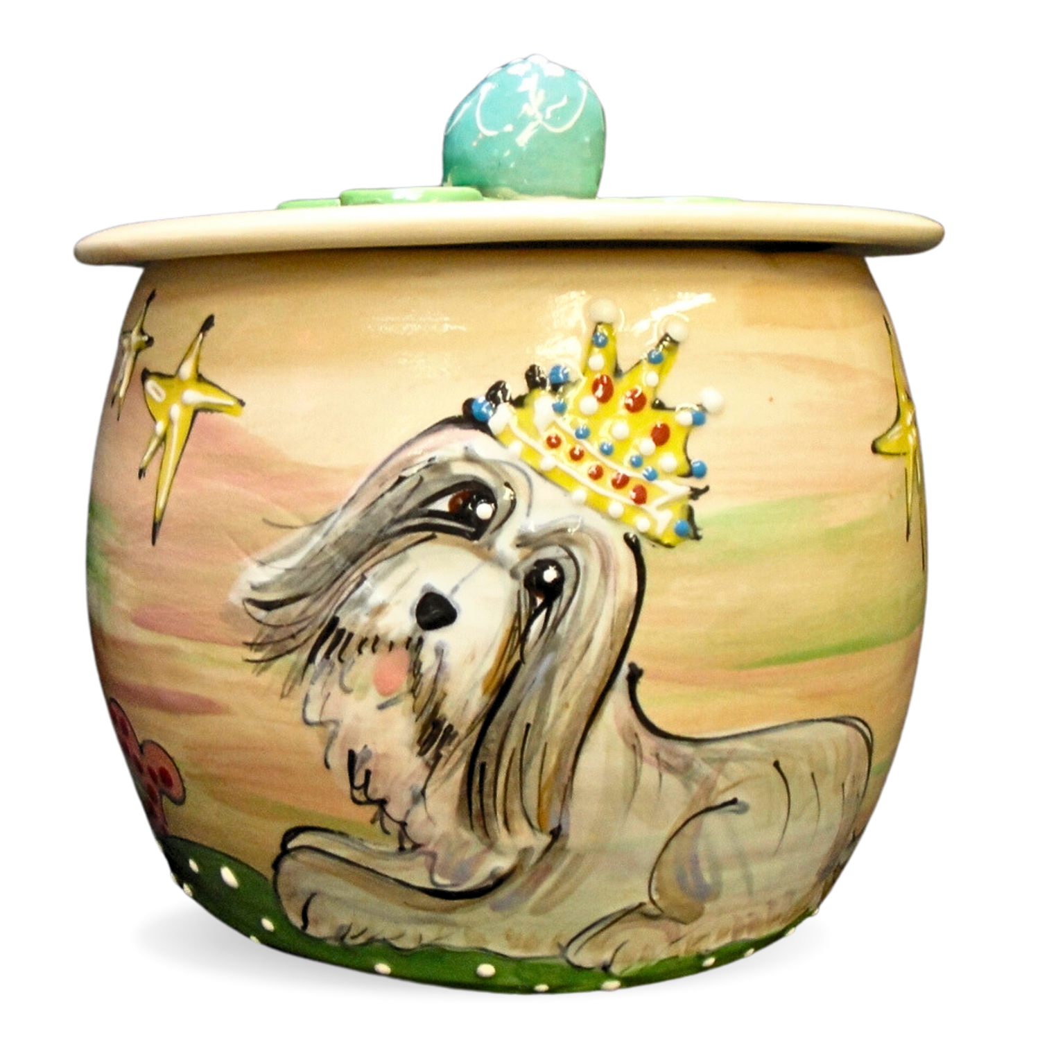 Bearded Collie Treat Jar