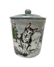 Siberian Husky Treat Jar in the mountains