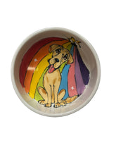 Rainbow Labrador Retriever  | Hand Painted Ceramic Dog Bowl