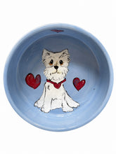 Westie Dog Bowl hearts galore
